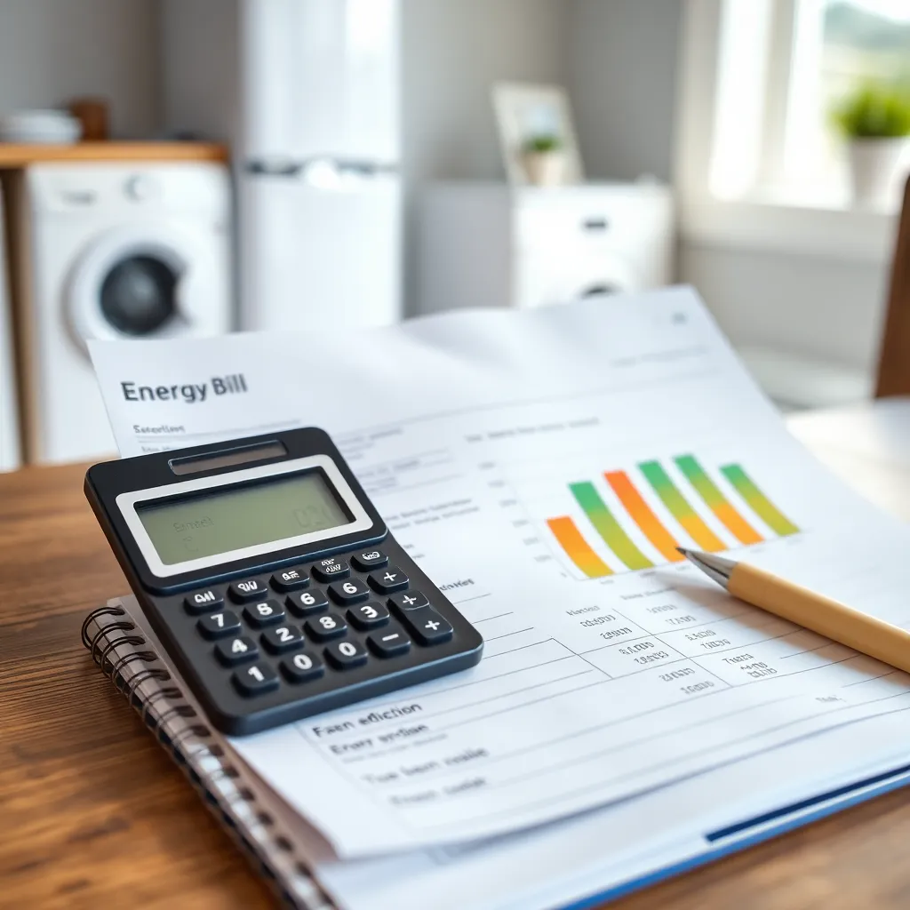 Nederlandse energierekening met besparingstips gemarkeerd